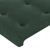 Hoofdbord met randen 83x23x118/128 cm fluweel donkergroen - thumbnail