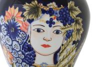 Vaas DKD Home Decor Porselein Zwart Shabby Chic (22 x 22 x 42 cm) - thumbnail