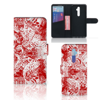 Telefoonhoesje met Naam OPPO Reno 2Z Angel Skull Rood - thumbnail