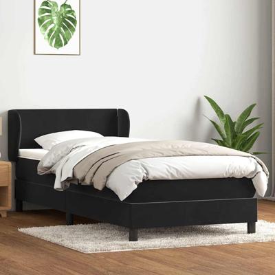 Boxspring met matras fluweel zwart 80x210 cm