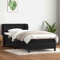 Boxspring met matras fluweel zwart 80x210 cm - thumbnail