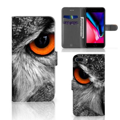 Apple iPhone 7 Plus | 8 Plus | Telefoonhoesje | Met pasjeshouder | Uil