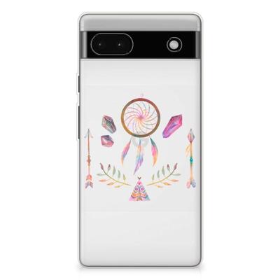 Google Pixel 6A Telefoonhoesje met Naam Boho Dreamcatcher