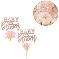Ginger Ray cupcake topper baby in bloom roségoudkleurig 12 stuks | 20 stuks - thumbnail