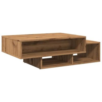 Salontafel 105x55x32 cm bewerkt hout artisanaal eikenkleurig