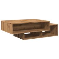 Salontafel 105x55x32 cm bewerkt hout artisanaal eikenkleurig - thumbnail