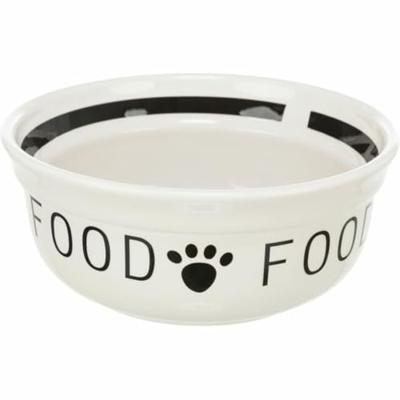 Trixie voerbak hond food keramiek wit / zwart Trixie voerbak hond food keramiek wit / zwart