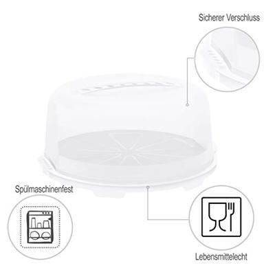 Rotho Fresh Taartdoos 35.5x16.5 cm Wit/Transparant