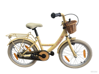 Bikefun Kinderfiets girly 18 inch - met mandje en remnaaf - goud - thumbnail