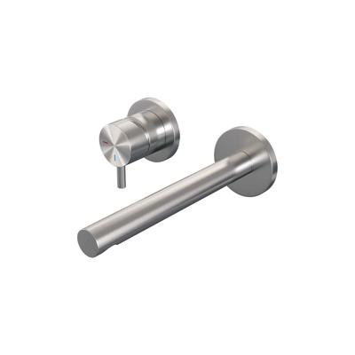 Brauer Brushed Edition Wastafelmengkraan inbouw - rechte uitloop rechts - hendel kort smal - model B2 PVD - geborsteld RVS 5-NG-083-S5-65