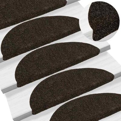 VidaXL Trapmatten zelfklevend 30 stuks 56x17x3 cm donkerbruin halfrond VidaXL Trapmatten zelfklevend 30 stuks 56x17x3 cm donkerbruin halfrond