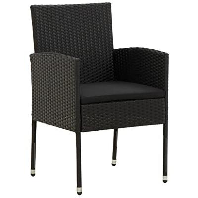 3-delige Tuinset poly rattan zwart