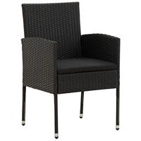 3-delige Tuinset poly rattan zwart - thumbnail