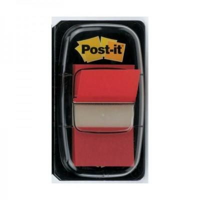 Post-it index standaard, ft 24,4 x 43,2 mm, houder met 50 tabs, rood