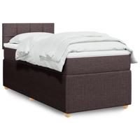 Boxspring met matras stof donkerbruin 80x200 cm - thumbnail