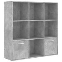 Boekenkast 98x30x98 cm bewerkt hout betongrijs - thumbnail