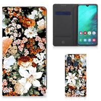 Smart Cover voor Samsung Galaxy A40 Dark Flowers - thumbnail