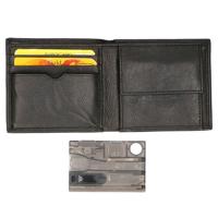 Leather Design Billfold met Toolset Zwart - thumbnail