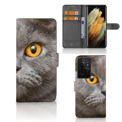 Telefoonhoesje | Met pasjeshouder | Samsung Galaxy S21 Ultra Britse Korthaar