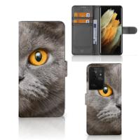 Telefoonhoesje | Met pasjeshouder | Samsung Galaxy S21 Ultra Britse Korthaar - thumbnail