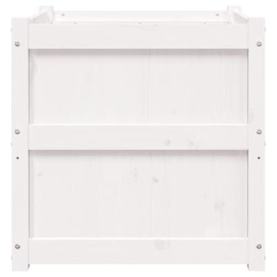 Plantenbakken 2 st cm massief grenenhout wit