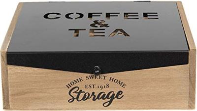 Clayre & Eef Theedoos 9 vakken 24x25x8 cm Bruin Hout Rechthoek Clayre & Eef Theedoos 9 vakken 24x25x8 cm Bruin Hout Rechthoek
