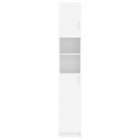 Badkamerkast 32x25,5x190 cm bewerkt hout wit - thumbnail