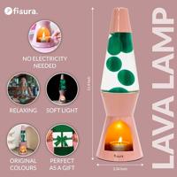 Waxinelicht lavalamp - Roze met groene lava - thumbnail