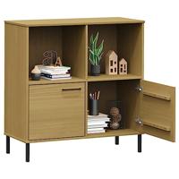 Boekenkast met metalen poten OSLO 90x35x90,5 cm hout bruin - thumbnail