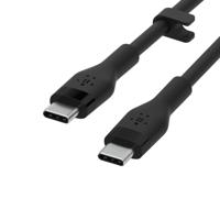 Belkin BoostCharge Flex siliconen USB Type C/C-kabel, USB-IF-gecertificeerde PD-snellaadkabel voor iPhone 16, iPhone 15 Plus/Pro/Pro Max, Samsung Galaxy S24, Pixel, iPad, Nintendo Switch, 3 m , zwart - thumbnail