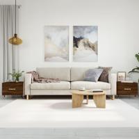 Salontafels 2 st 50x50x40 cm bewerkt hout bruin eikenkleur - thumbnail