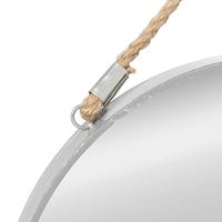 Atmosphera Wandspiegel rond - zilver - met riem - metaal - 38 cm - thumbnail