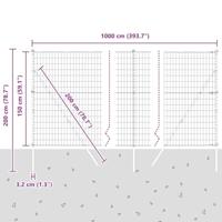 VidaXL Hek met paal zilver 1,5 x 10 m staal en pvc - thumbnail