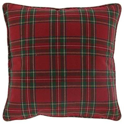 Unique Living kussen x-mas tartan rood / groen 45 x 45 cm