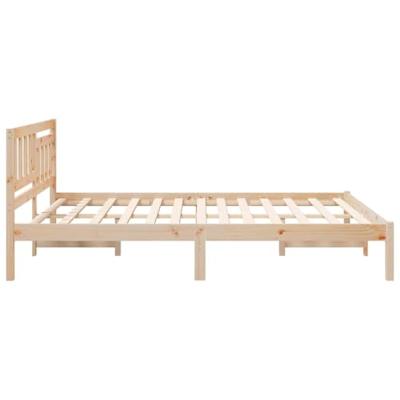 Bedframe met hoofdeinde Bruin 140 x 200 cm Massief grenenhout
