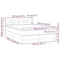 Boxspring met matras fluweel donkergrijs 140x220 cm - thumbnail