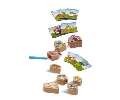 Janod Eichhorn houten rijgspel 13dlg.