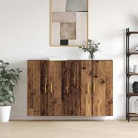Wandkast 2 pcs Oudhout 69,5 x 34 x 90 cm Bewerkt hout - thumbnail