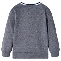 Kindertrui met vossenprint 140 gemleerd marineblauw - thumbnail