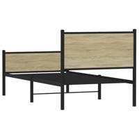 Bedframe hoofd- en voeteneinde metaal sonoma eiken 90x190 cm - thumbnail