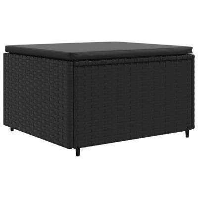 6-delige Loungeset met kussens poly rattan zwart 6-delige Loungeset met kussens poly rattan zwart