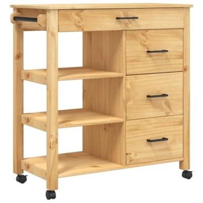 Keukentrolley MONZA 84x40x88,5 cm massief grenenhout