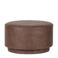 vtwonen Ronde Poef 'Coffee' Eco-leer 60cm, kleur Warm Bruin - thumbnail