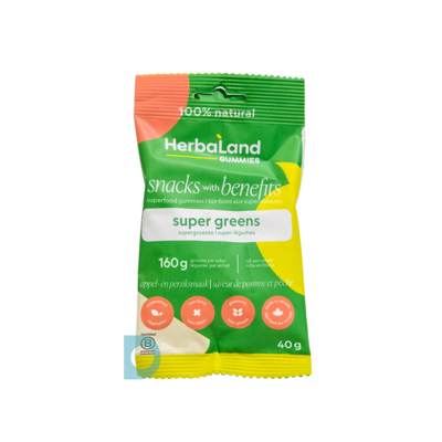 Herbaland Gummies Super Greens Appel en Perzik Herbaland Gummies Super Greens Appel en Perzik