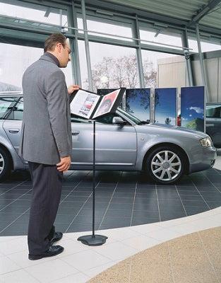 Vloerstandaard voor A4 - 10 ramen zwart