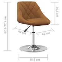 Eetkamerstoelen draaibaar 2 st fluweel bruin - thumbnail