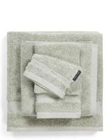 Marc O'Polo Marc O'Polo Melange Washandje Green/Off White 16x22 - thumbnail