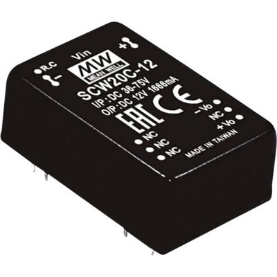 MEAN WELL SCW20A-12 DC/DC-convertermodule 1.666 A 20 W Aantal uitgangen: 1 x Inhoud 1 stuk(s) MEAN WELL SCW20A-12 DC/DC-convertermodule 1.666 A 20 W Aantal uitgangen: 1 x Inhoud 1 stuk(s)