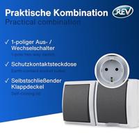 REV 0510231777 Schakel-/stopcontact combinatie Compleet AquaForm Lichtgrijs 1 stuk(s) - thumbnail
