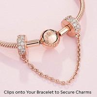 Pandora 786322CZ-05 Veiligheidsketting Transparant Pave zilver-zirconia rosekleurig-wit - thumbnail